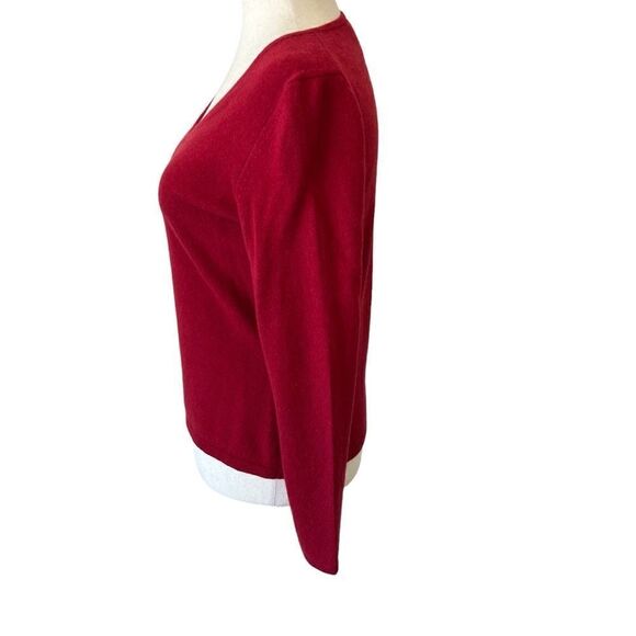Vintage Ann Taylor Petites Cashmere V Neck Long Sleeve Sweater Made in Hong Kong - Picture 3 of 6